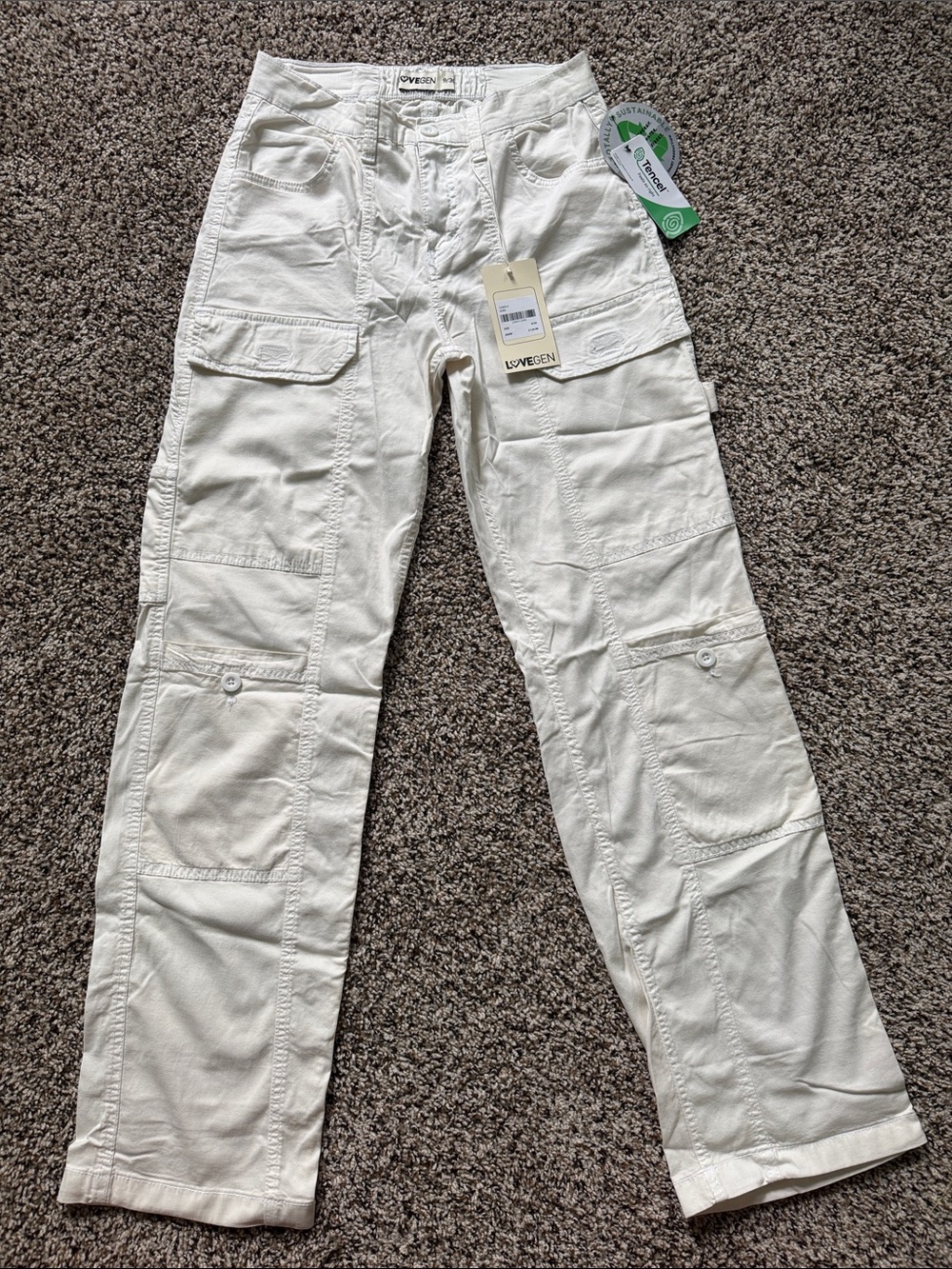 Lovegen junior Off-White Cargo Pants with Utility Pockets